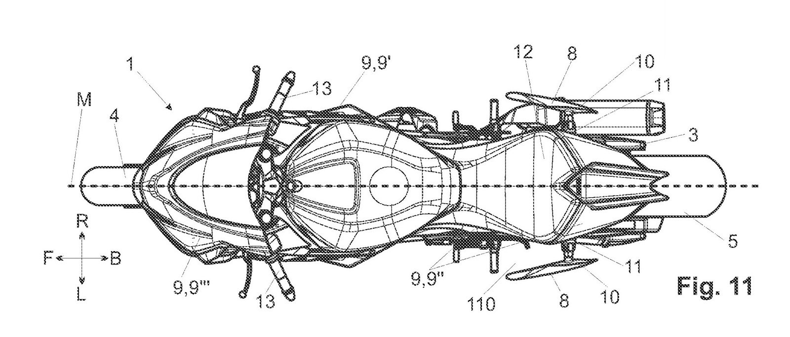 バイクを鳥瞰した図