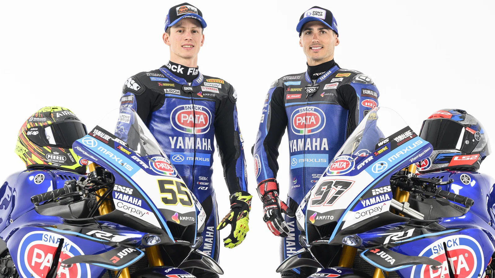 Andrea Locatelli and Xavi Vierge with 2026 Pata Yamaha. Credit: Yamaha.