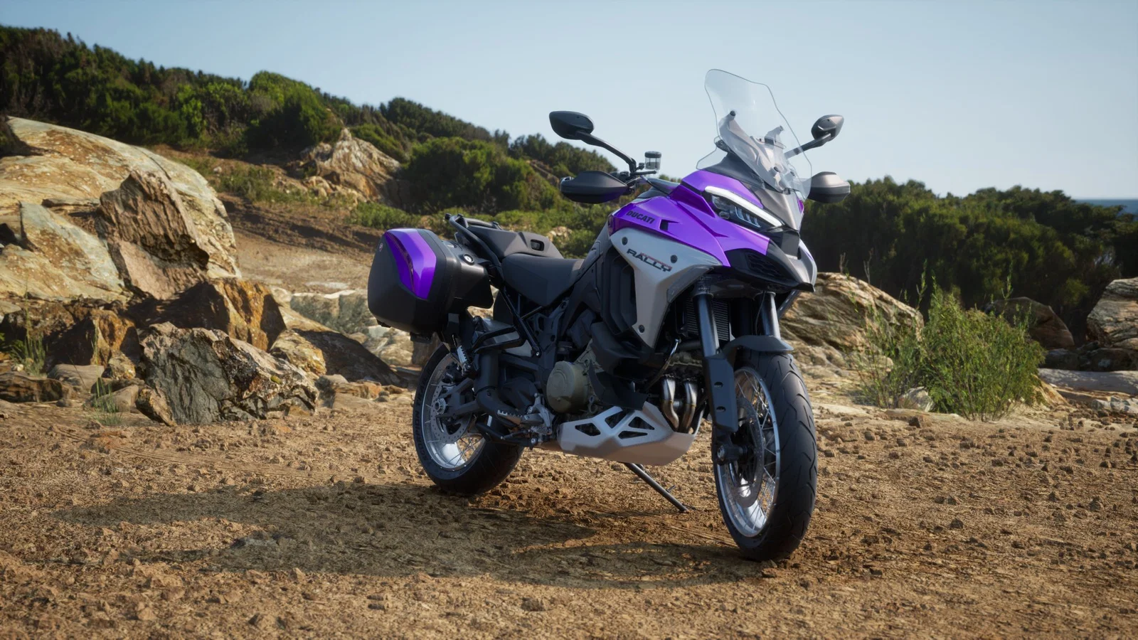 パープルカラーのDucati Multistrada V4 Rally。 