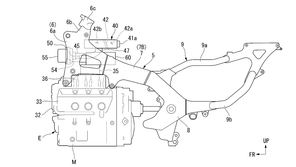 Honda Gold Wing フレームと E-Compressor を搭載したエンジン