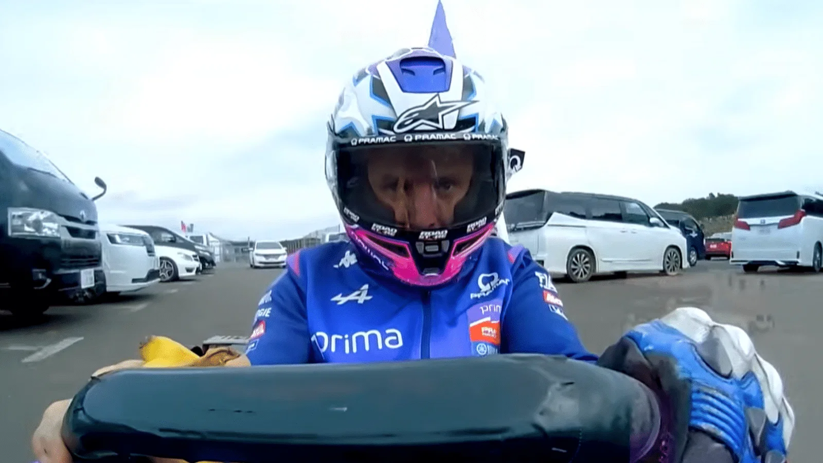 Jack Miller during the Motegi go-kart race.